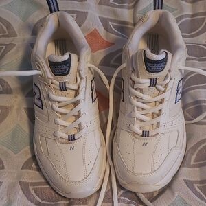 New Balance White and Blue Athletic Shoes